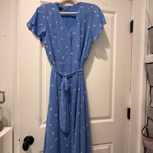 Talbots Blue Floral Maxi Dress